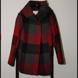 Women's red plaid coat by Xhilaration, size S